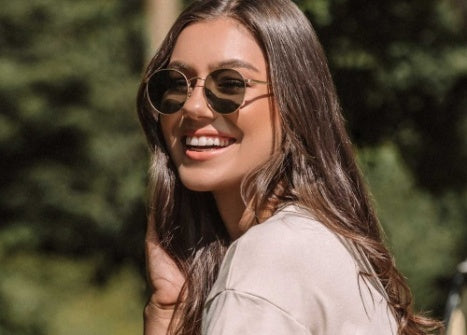 CARVE HEIDI BRUSHED GOLD GREEN LENS SUNGLASSES