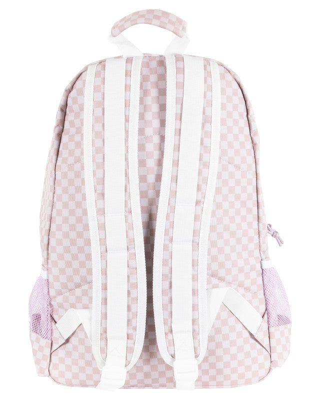 SANTA CRUZ RIBBON SCRIPT CHECKERBOARD BACKPACK