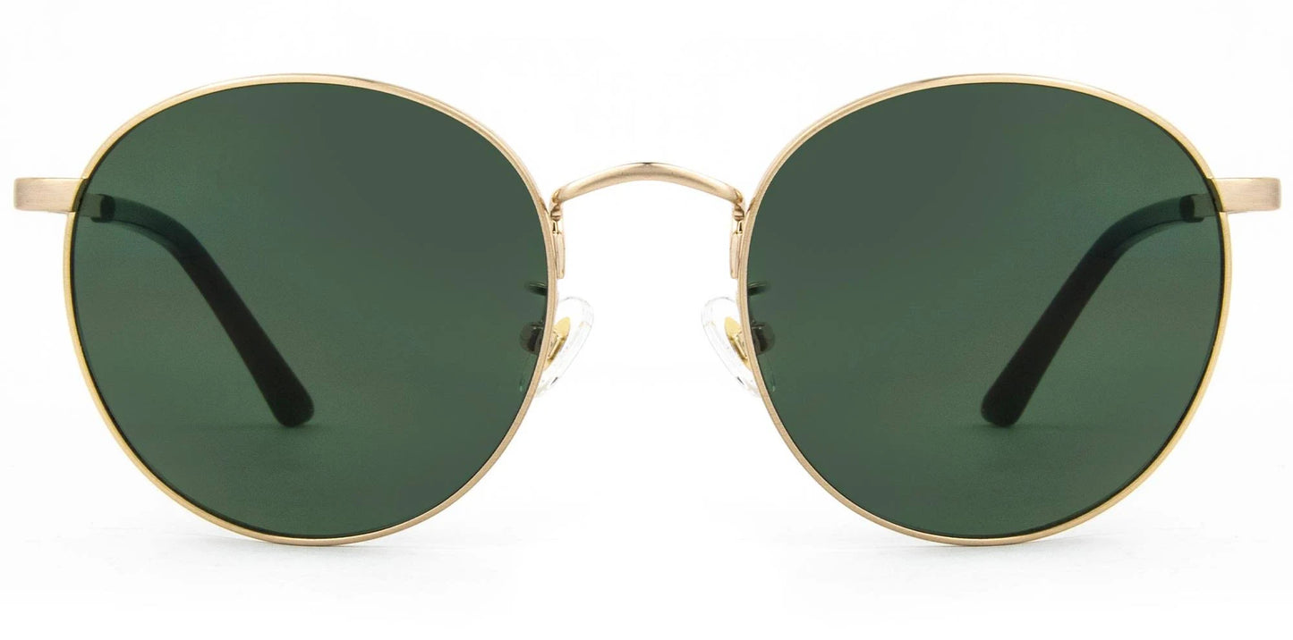CARVE HEIDI BRUSHED GOLD GREEN LENS SUNGLASSES
