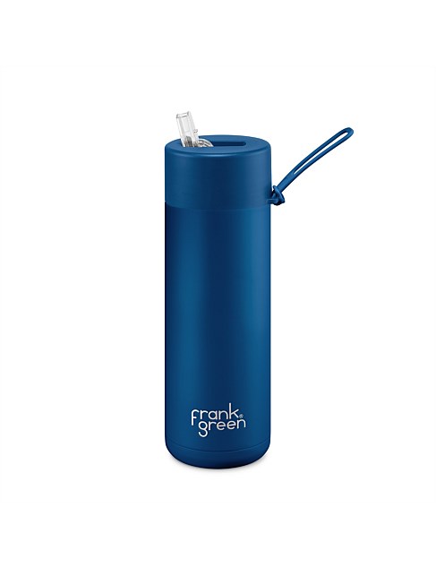 FRANK GREEN 20oz 595mil STRAW LID REUSABLE CERAMIC BOTTLE