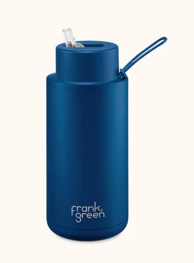 FRANK GREEN 34oz/1L STRAW LID REUSABLE CERAMIC BOTTLE