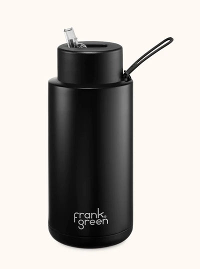 FRANK GREEN 34oz/1L STRAW LID REUSABLE CERAMIC BOTTLE