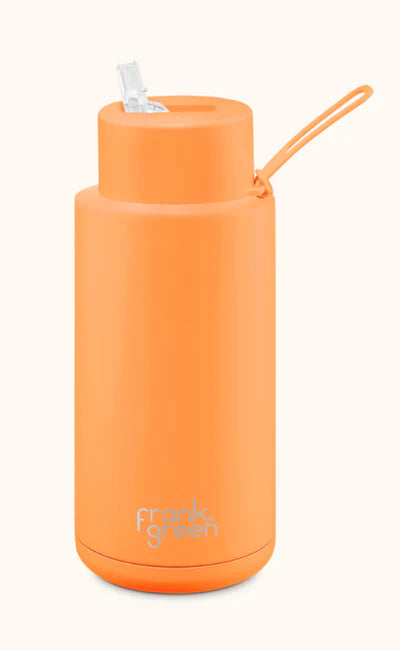 FRANK GREEN 34oz/1L STRAW LID REUSABLE CERAMIC BOTTLE