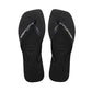 HAVAIANAS SLIM SQUARE LOGO METALLIC THONGS