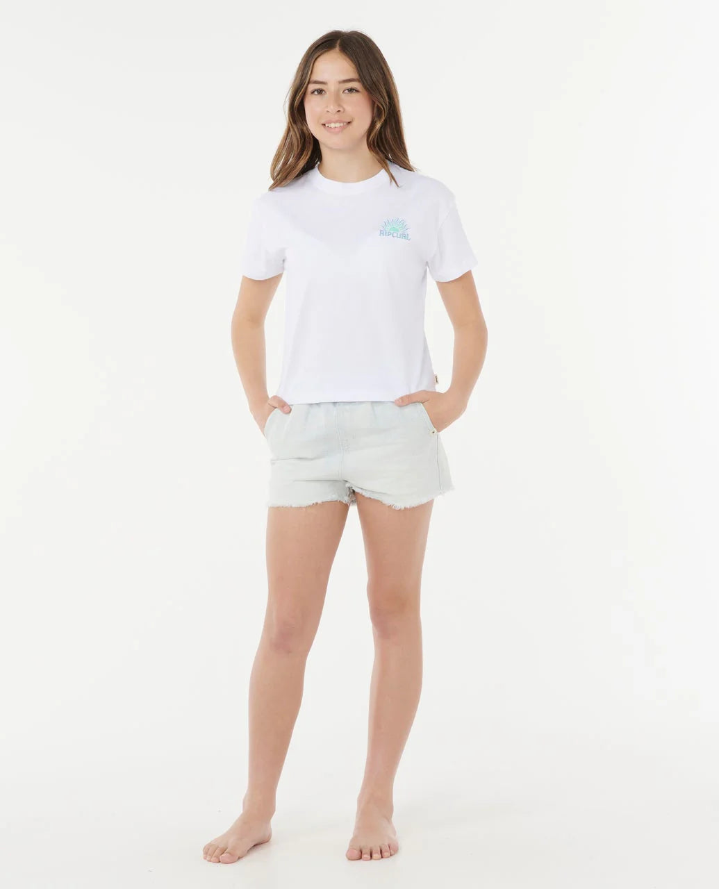 RIPCURL GIRLS SUNRISE CROP TEE