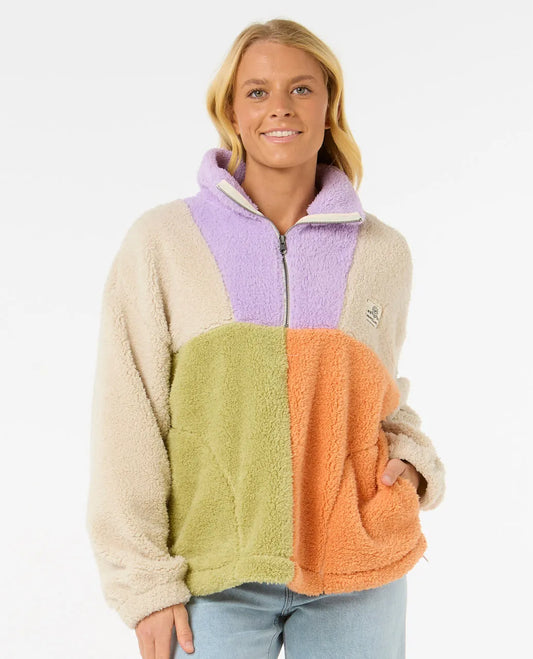 RIPCURL BLOCK PARTY POLAR FLEECE 1/4 ZIP JUMPER