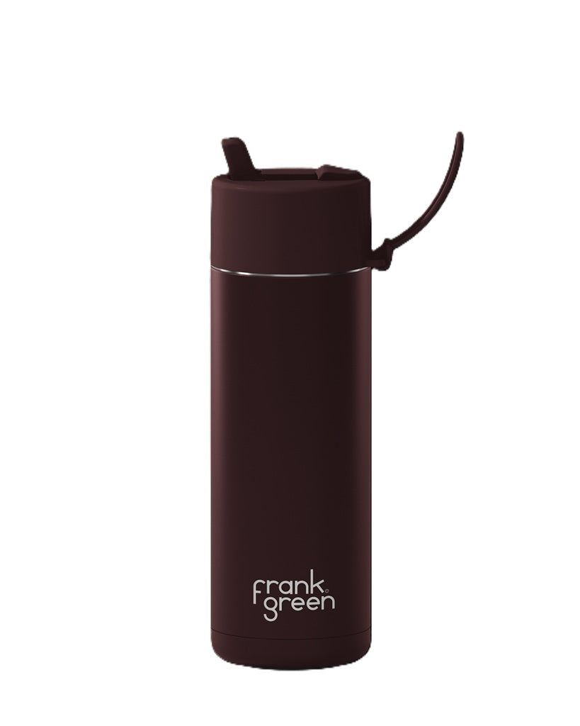 FRANK GREEN 20oz 595mil STRAW LID REUSABLE CERAMIC BOTTLE