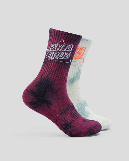 SANTA CRUZ NOT A DOT CREW SOCKS 2 PK