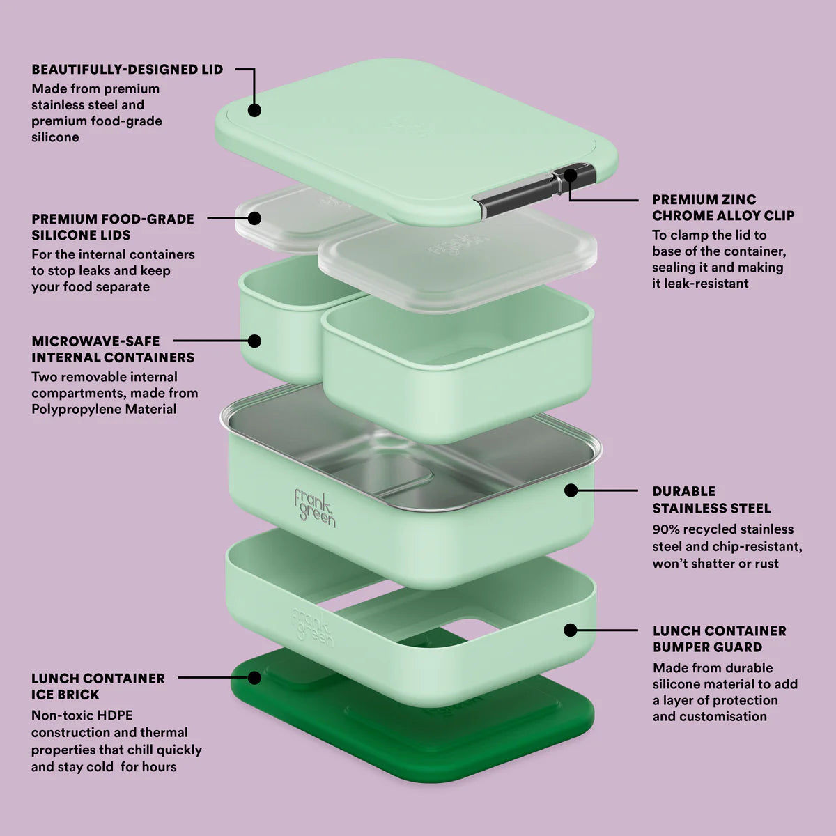 FRANK GREEN 56oz LUNCH CONTAINER