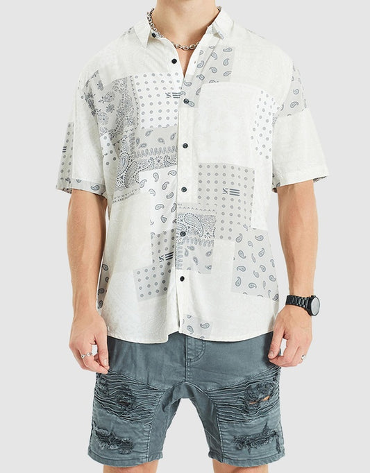 NENA & PASADENA DIAMOND DISTRICT RELAXED SHORT SLEEVE SHIRT