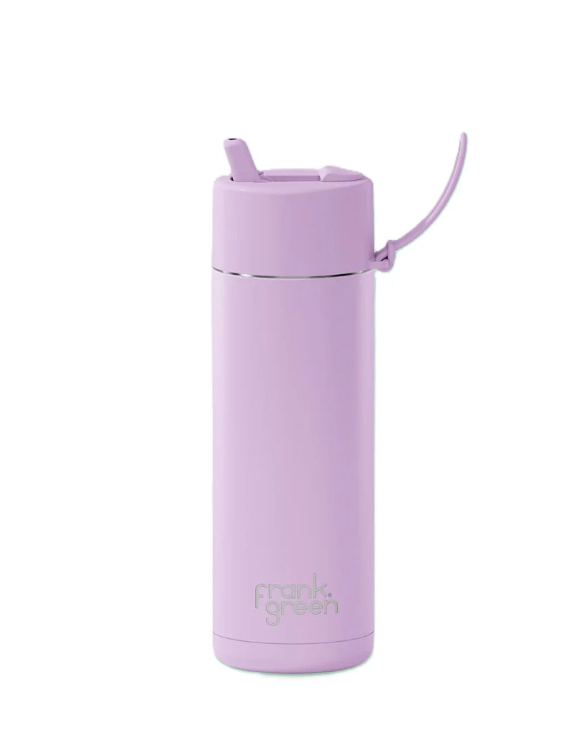 FRANK GREEN 20oz 595mil STRAW LID REUSABLE CERAMIC BOTTLE