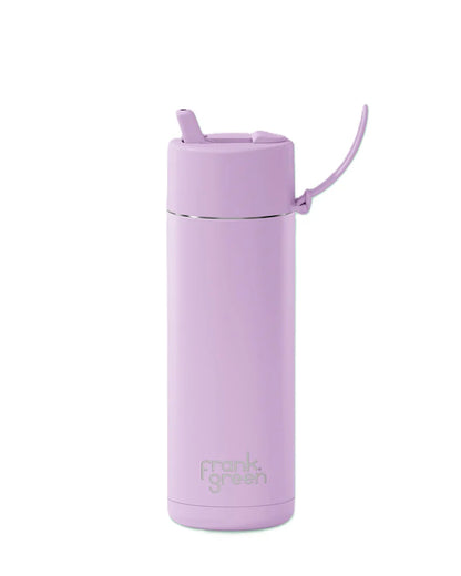FRANK GREEN 20oz 595mil STRAW LID REUSABLE CERAMIC BOTTLE