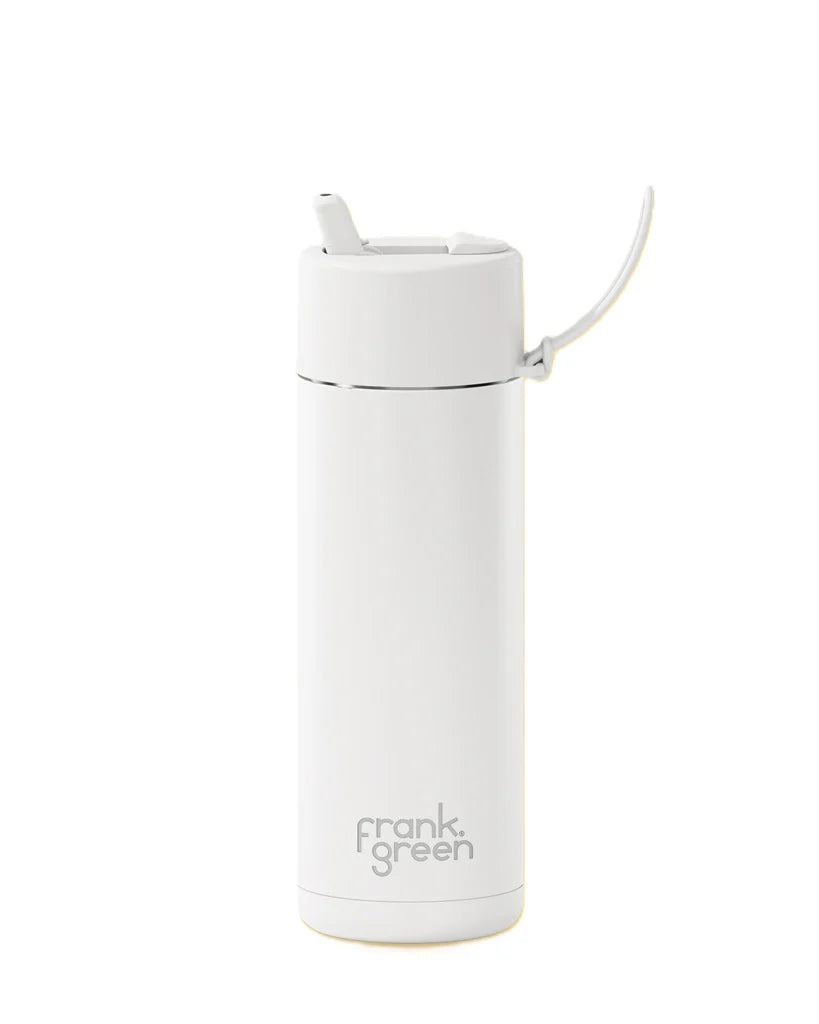 FRANK GREEN 20oz 595mil STRAW LID REUSABLE CERAMIC BOTTLE