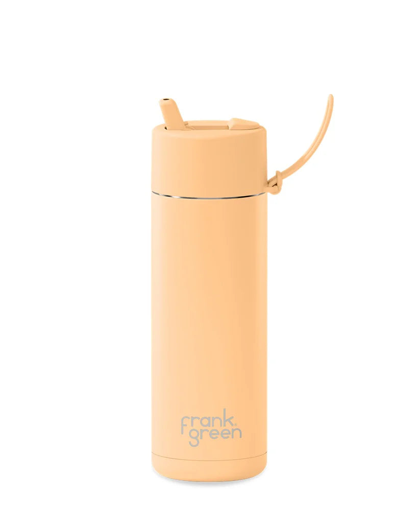 FRANK GREEN 20oz 595mil STRAW LID REUSABLE CERAMIC BOTTLE