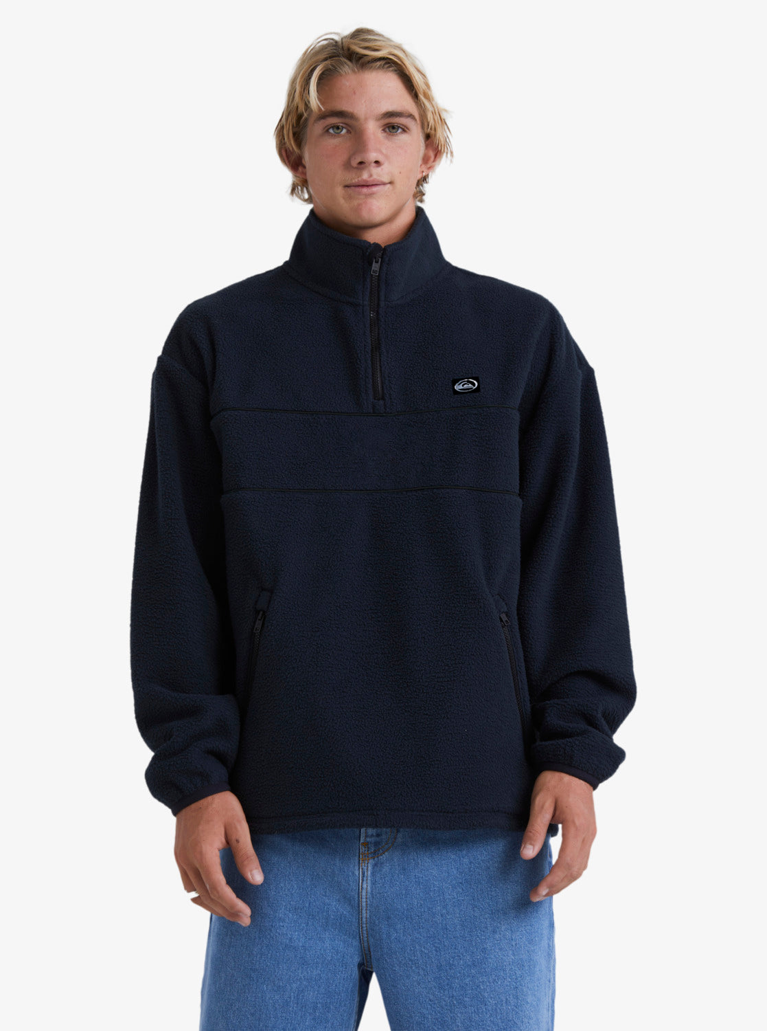 QUICKSILVER MENS SATURN SHERPA HALF ZIP JUMPER