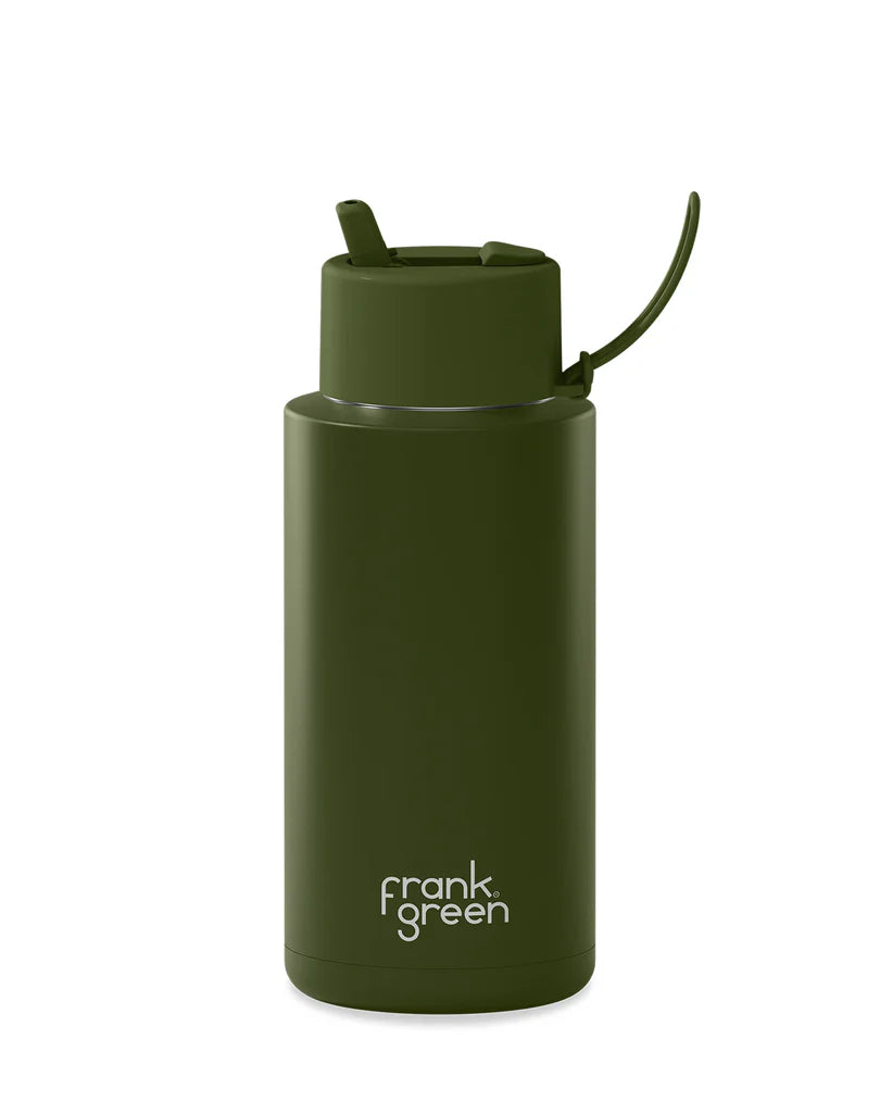 FRANK GREEN 34OZ/1L SSC FLIP STRAW LID BOTTLE