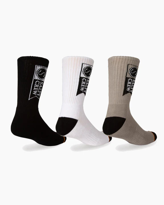 SALTY CREW ALPHA 3 PACK SOCKS