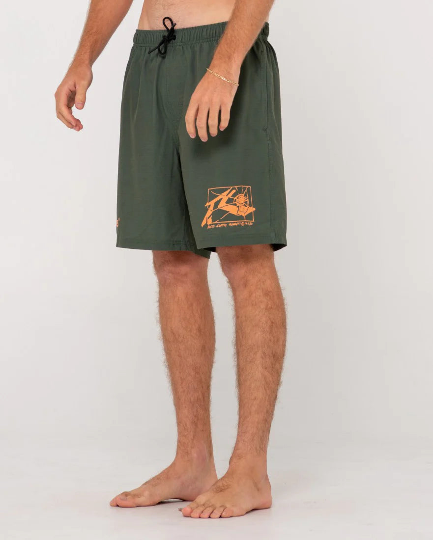 RUSTY MENS RETRO FLEX SHATTERED ELASTIC BOARDSHORT