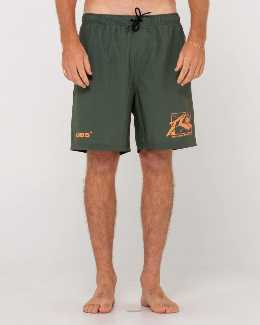 RUSTY MENS RETRO FLEX SHATTERED ELASTIC BOARDSHORT