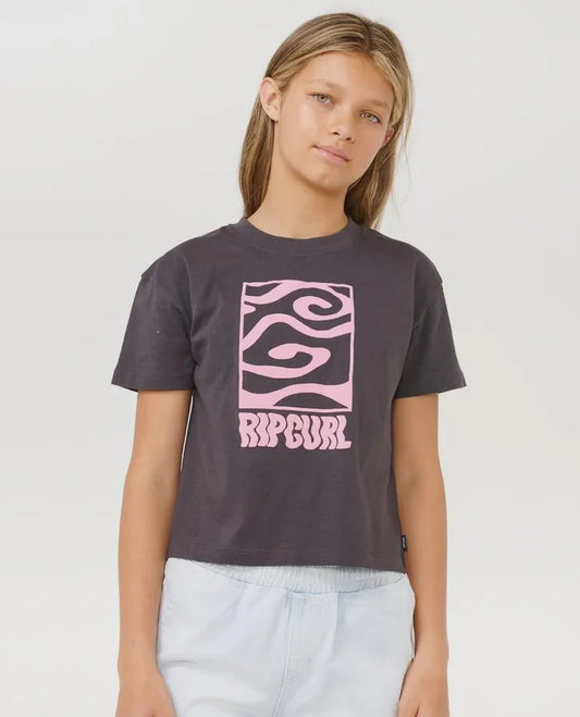 RIPCURL SUN SOL LOGO GIRLS CROP TEE