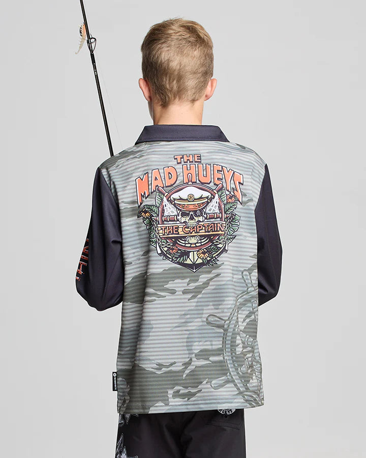 THE MAD HUEYS ISLAND CAPTAIN YOUTH UPF50+ FISHING JERSEY