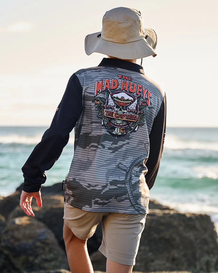 THE MAD HUEYS ISLAND CAPTAIN YOUTH UPF50+ FISHING JERSEY