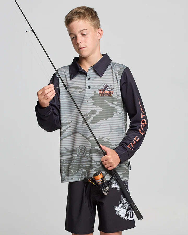 THE MAD HUEYS ISLAND CAPTAIN YOUTH UPF50+ FISHING JERSEY