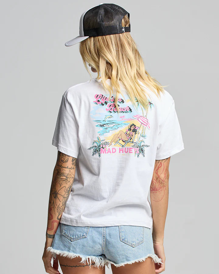 THE MAD HUEYS LIFES A BEACH WOMENS SS TEE
