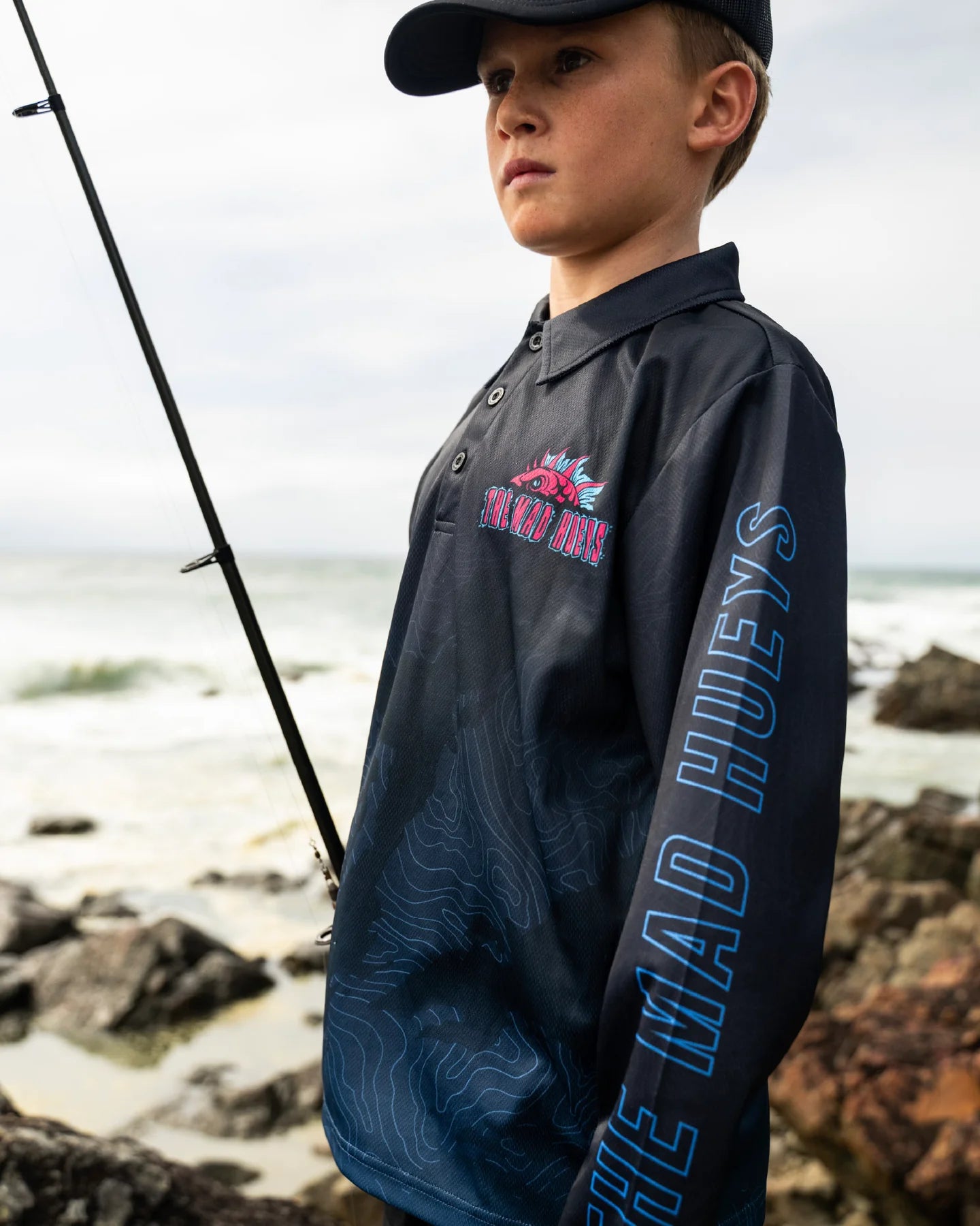 THE MAD HUEYS KING COD CODZILLA YOUTH UPF 50+ FISHING JERSEY