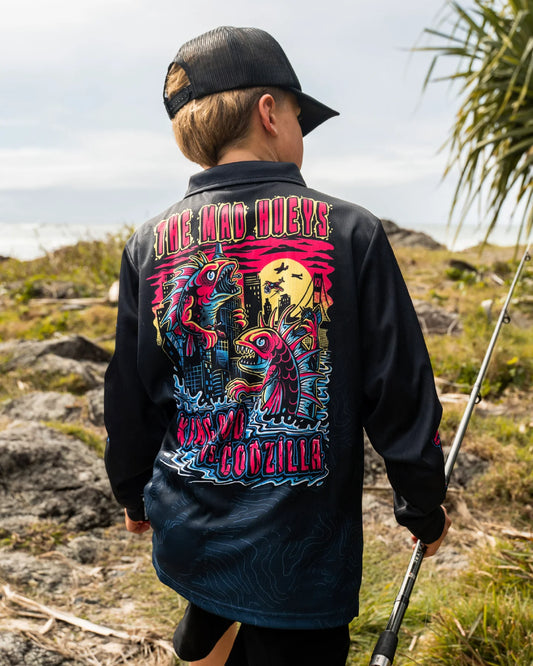 THE MAD HUEYS KING COD CODZILLA YOUTH UPF 50+ FISHING JERSEY