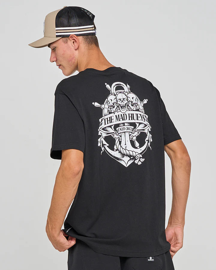 THE MAD HUEYS TRIPLE ANCHOR MENS SS TEE