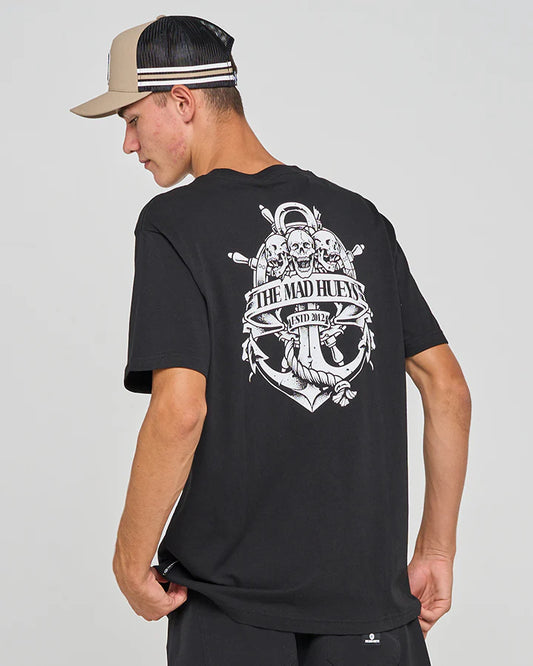 THE MAD HUEYS TRIPLE ANCHOR MENS SS TEE