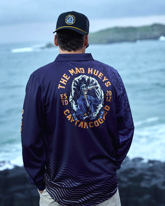 THE MAD HUEYS MENS CAPTAIN COOKED JAWS UPF50+ FISHING JERSEY