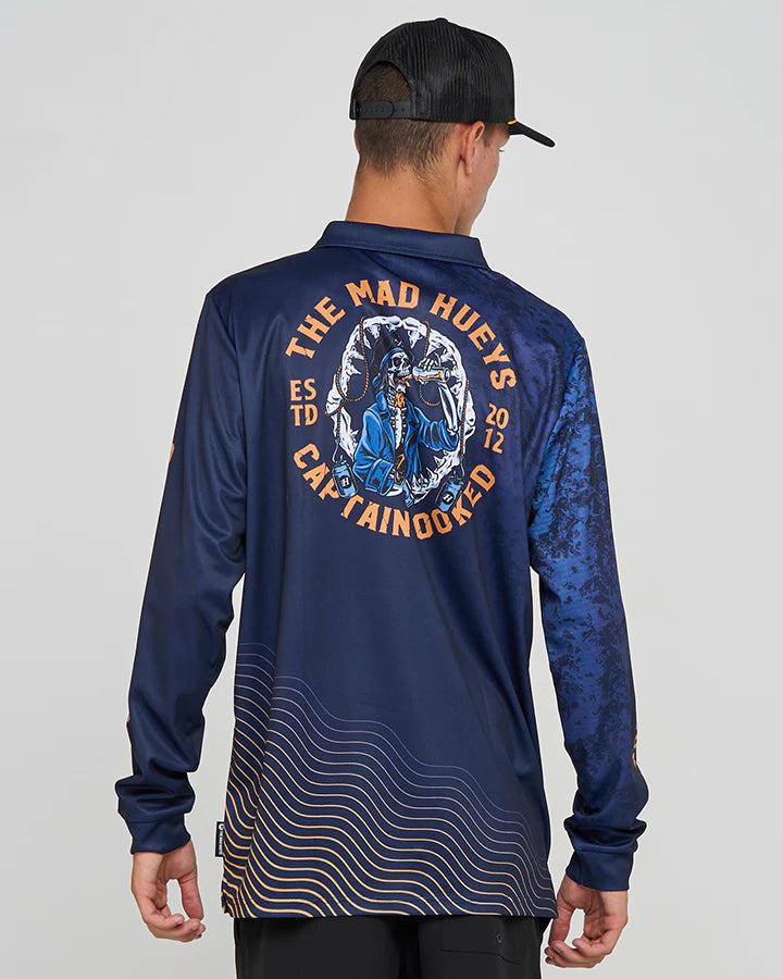 THE MAD HUEYS MENS CAPTAIN COOKED JAWS UPF50+ FISHING JERSEY