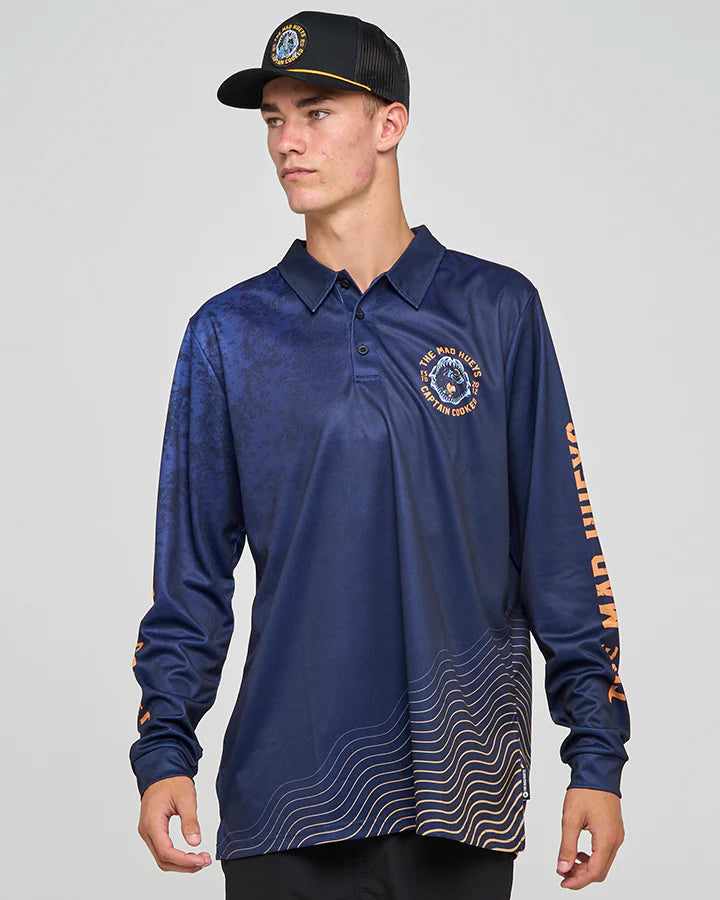 THE MAD HUEYS MENS CAPTAIN COOKED JAWS UPF50+ FISHING JERSEY