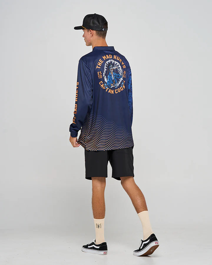 THE MAD HUEYS MENS CAPTAIN COOKED JAWS UPF50+ FISHING JERSEY