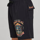 THE MAD HUEYS MENS CAUGHT FK ALL SKULL 18" ELASTI WAIST SWIM SHORT