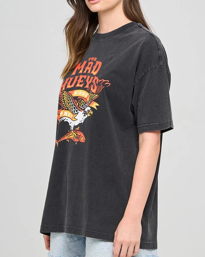 THE MAD HUEYS BIRDS OF PREY WOMENS OVERSIZED TEE