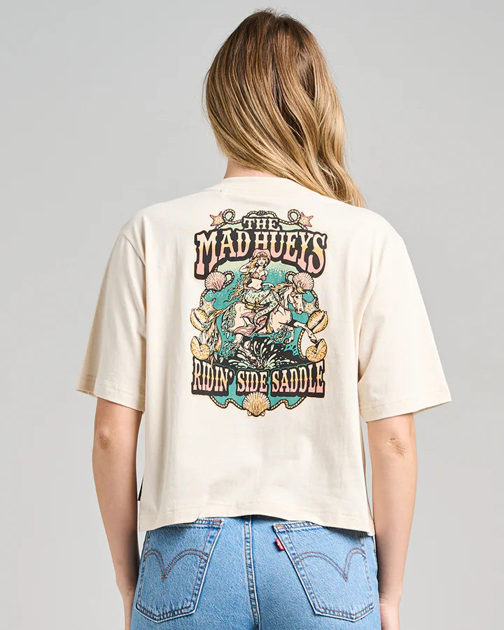 THE MAD HUEYS SIDE SADDLE WOMENS BOXY SS TEE