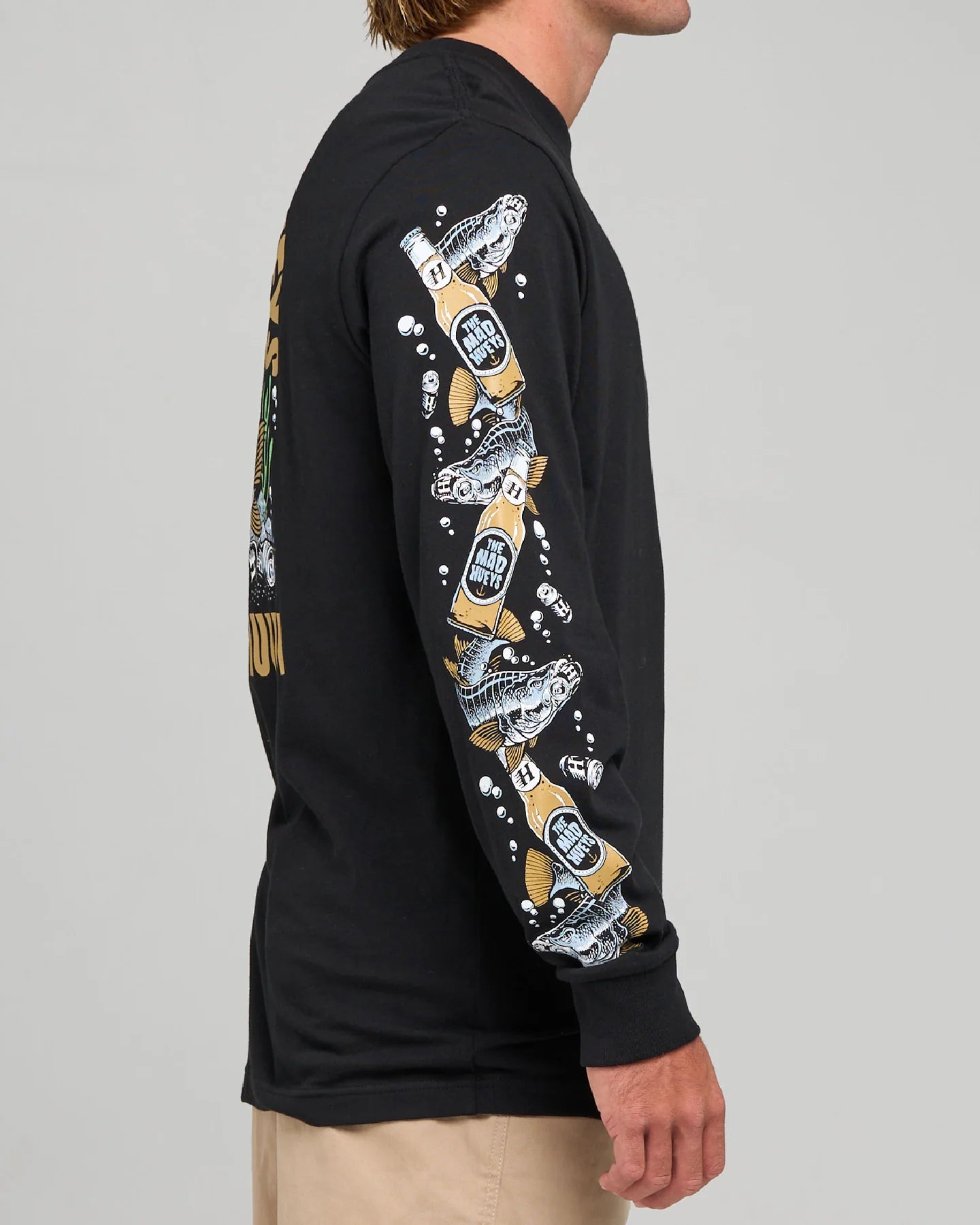 THE MAD HUEYS MENS BEERAMUNDI LS TEE