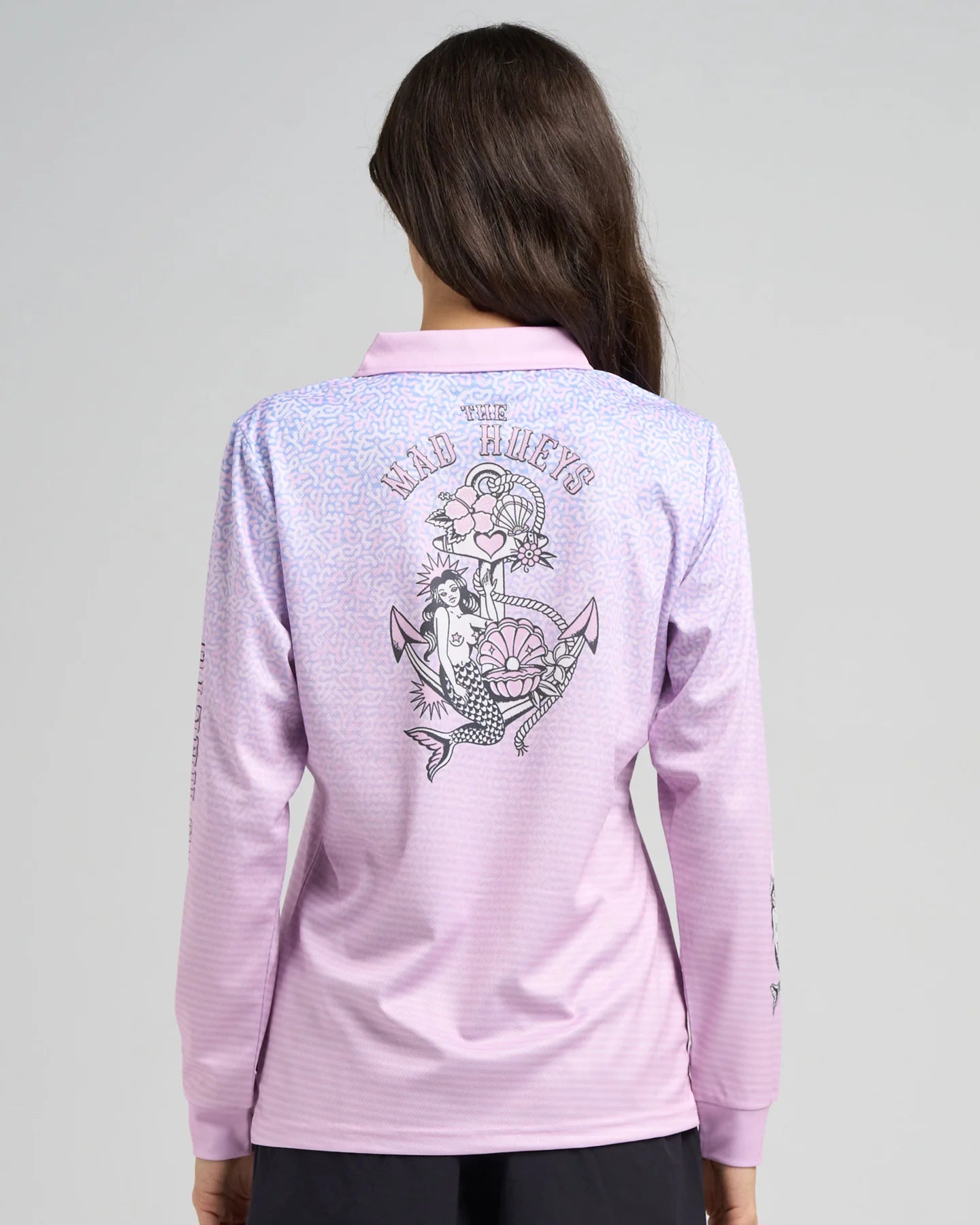 THE MAD HUEYS WOMENS MERMAID ANCHOR UPF 50+ FISHING JERSEY