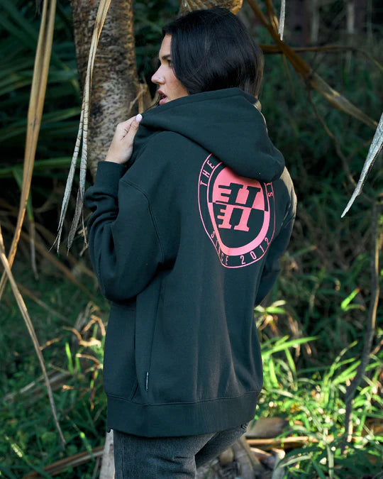 THE MAD HUEYS H SPLIT WOMENS HOODED ZIP THRU JACKET