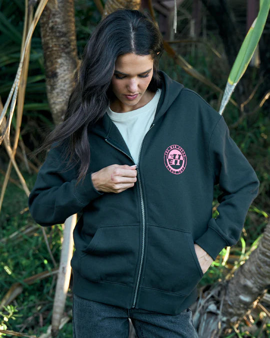 THE MAD HUEYS H SPLIT WOMENS HOODED ZIP THRU JACKET
