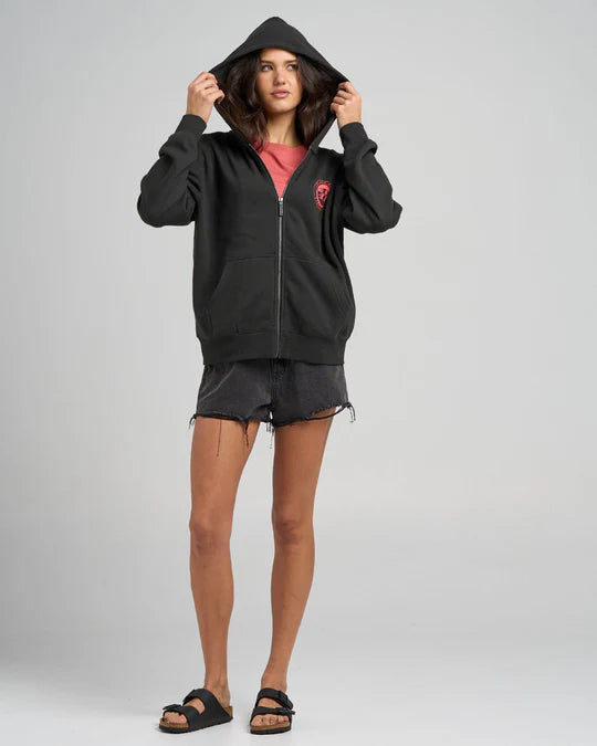 THE MAD HUEYS H SPLIT WOMENS HOODED ZIP THRU JACKET