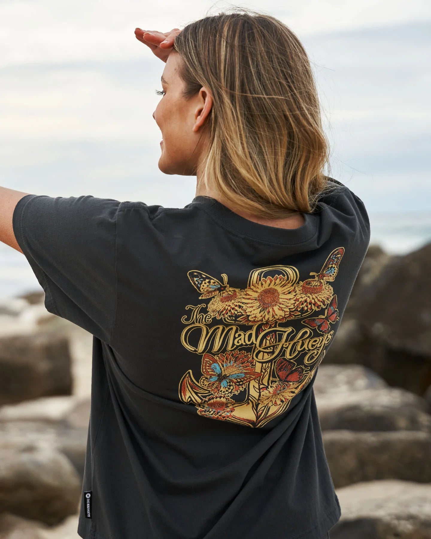 THE MAD HUEYS BUTTERFLY ANCHOR WOMENS SS TEE