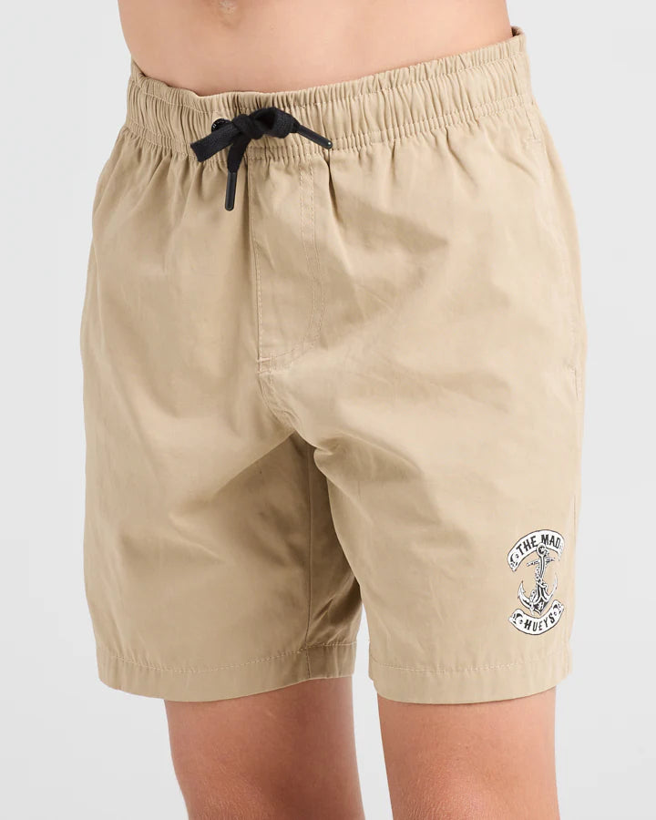 THE MAD HUEYS SKULL ANCHOR YOUTH 14' VOLLEY SHORTS