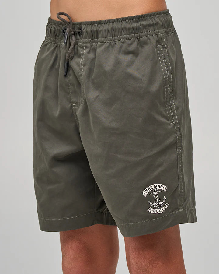 THE MAD HUEYS SKULL ANCHOR YOUTH 15" VOLLEY SHORTS