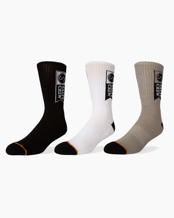 SALTY CREW ALPHA 3 PACK SOCKS