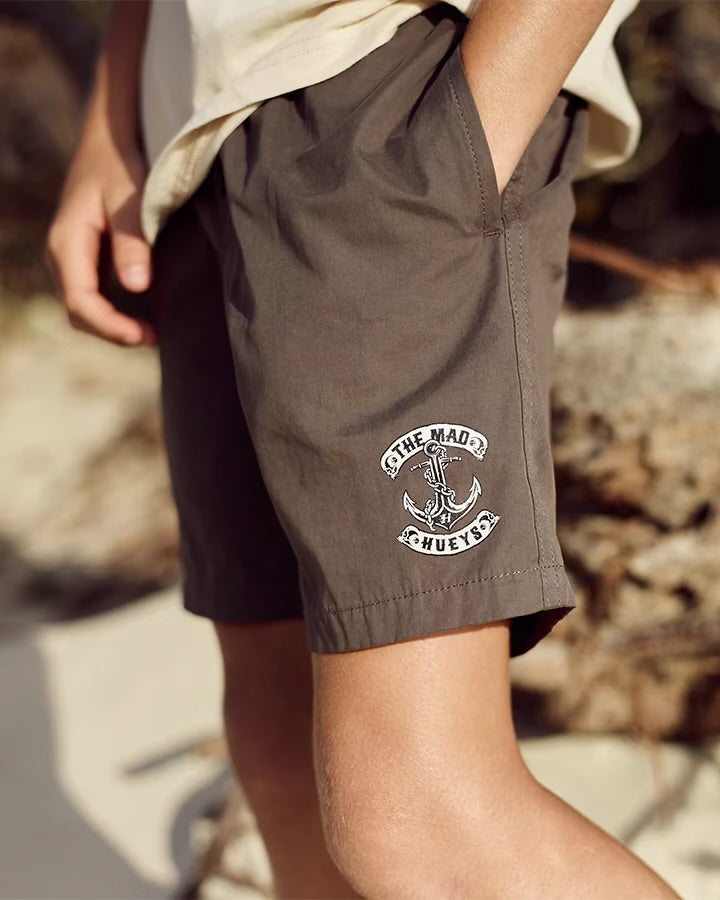 THE MAD HUEYS SKULL ANCOR YOUTH VOLLEY SHORT