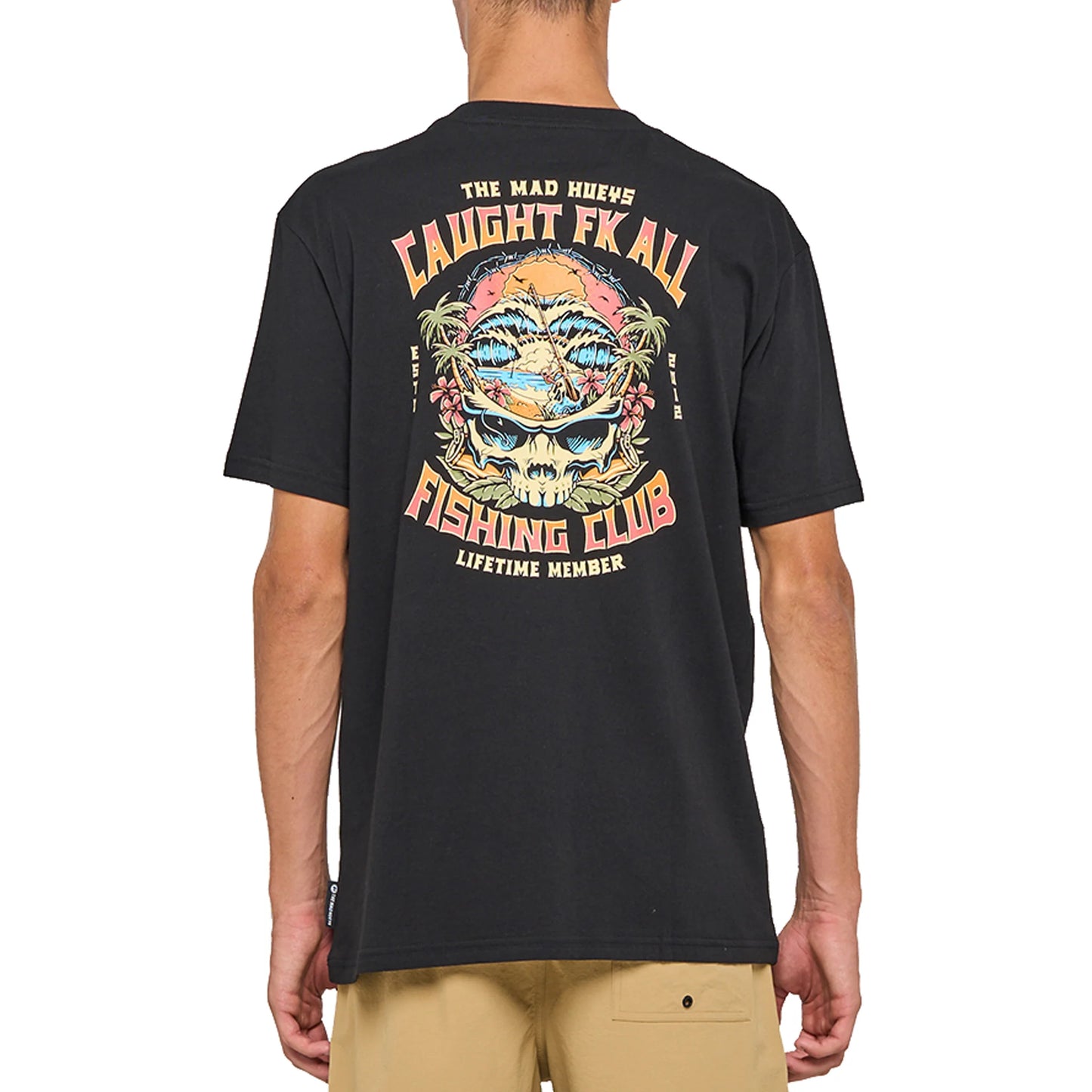 THE MAD HUEYS MENS CAUGHT FK ALL SKULL SS TEE